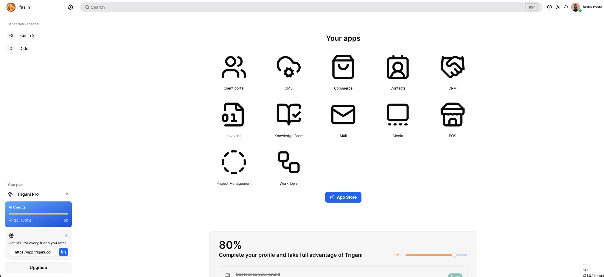 Trigani Dashboard