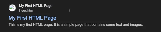A search result